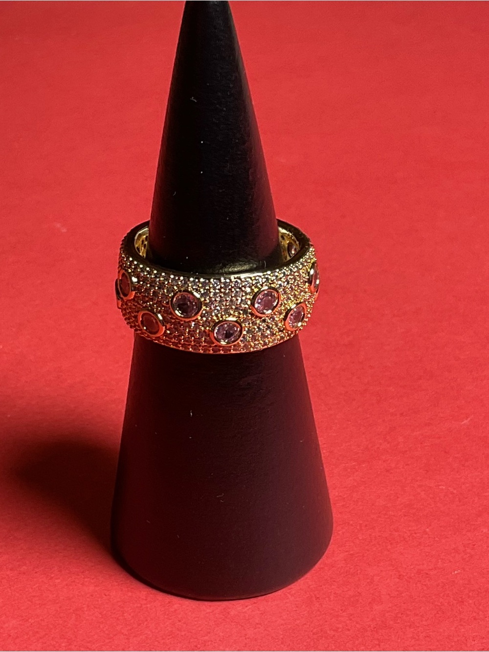 Bomb Party RG51550 “I Am The Moment” Cubic Zirconia Gold Plating Size 9 Ring NWT